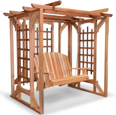 All Things Card Pergola Garden Cedar Arbor & Swing Set